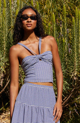 Gingham Sweetheart Crop Top