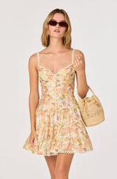 Tazia Scalloped Trim Tiered Mini Dress