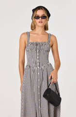 Temperance Gingham Check Maxi Dress