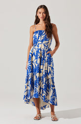 Sarina Linen-Blend Floral Maxi Dress