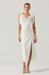 Allexina Satin Midi Dress