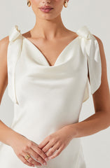 Allexina Satin Midi Dress