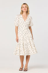 Minnie Polka Dot Tiered Midi Dress
