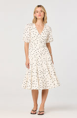 Minnie Polka Dot Tiered Midi Dress
