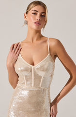 Liese Sequin Bustier Midi Dress