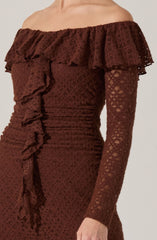 Dorian Ruffle Off Shoulder Dress