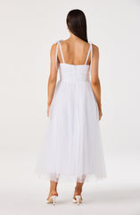 Karyme Polka Dot Tulle Midi Dress