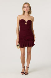 Salena Strapless Ruched Mini Dress