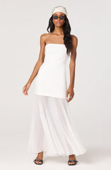 Lizet Strapless Mini Dress with Sheer Maxi Overlay
