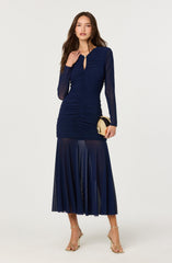 Yasmine Ruched Long Sleeve Maxi Dress