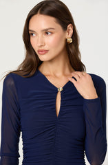 Yasmine Ruched Long Sleeve Maxi Dress
