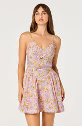 Isha Floral Sweetheart Mini Dress with Belt
