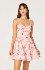 Birdie Floral Eyelet Sweetheart Mini Dress