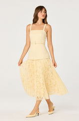 Caitlin Mixed Media Tweed Maxi Dress