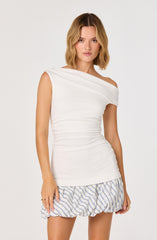 Rachael Mixed Media Off-Shoulder Mini Dress