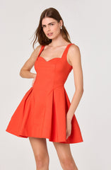 Maliyah Pleated Drop-Waist Mini Dress