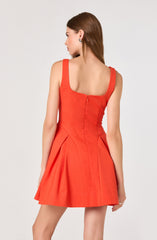 Maliyah Pleated Drop-Waist Mini Dress