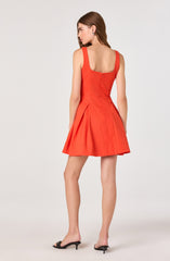 Maliyah Pleated Drop-Waist Mini Dress