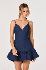Kyndal Denim Fit & Flare Mini Dress