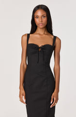 Raziela Scalloped Trim Midi Dress