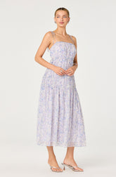 Keyleth Floral Tiered Bow Midi Dress