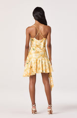 Paloma Cowl Neck Asymmetric Mini Dress