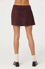 Theodora Faux Suede Pleated Skirt