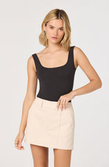 Kairos Denim Seamed A-Line Mini Skirt