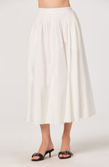 Sidra Cotton Knife Pleat Godet Midi Skirt