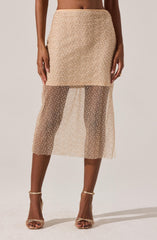 Messina Pearl Embellished Midi Skirt