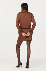 Catrina Satin Draped Mini Skirt