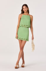 Taniya Embroidered Linen Mini Skirt