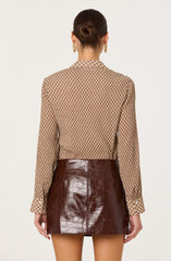 Laurel Diamond Print Long Sleeve Top