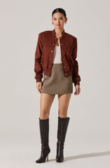 Olenna Faux Suede Bomber Jacket