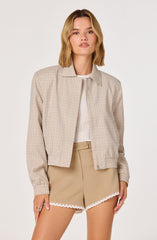 Reid Plaid Elastic Hem Jacket