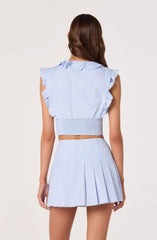 Zira Ruffle Trim Tie-Front Top