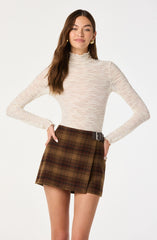 Kyra Long Sleeve Sheer Mock Neck Top