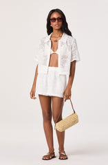 Loren Crochet Button-Up Shirt