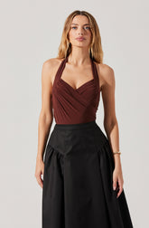Dyanna Crossover Halter Bodysuit