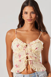 Islah Floral Tie-Front Top