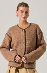 Kembrie Contrast Knit Sweater Jacket