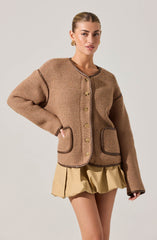 Kembrie Contrast Knit Sweater Jacket