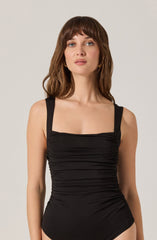 Voncile Ruched Square Neck Bodysuit