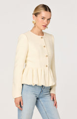 Nicolle Textured Peplum Bubble Hem Lady Jacket