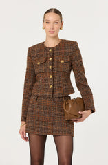 Kyleigh Plaid Tweed Jacket