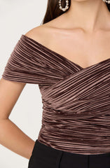 Mallina Velvet Off Shoulder Top