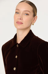 Vox Velvet Button Front Jacket