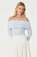 Margie Off-Shoulder Back Bow Top