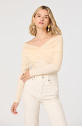 Julieta Off-Shoulder Ruched Overlay Top
