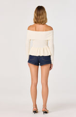 Tiarra Off-Shoulder Peplum Sweater